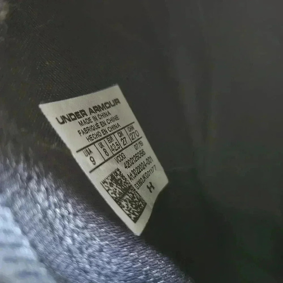 Under Armour Project Rock 2 black and white men's shoes size 9 - Picture 12 of 12